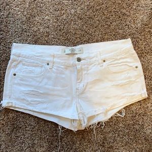 White jean shorts